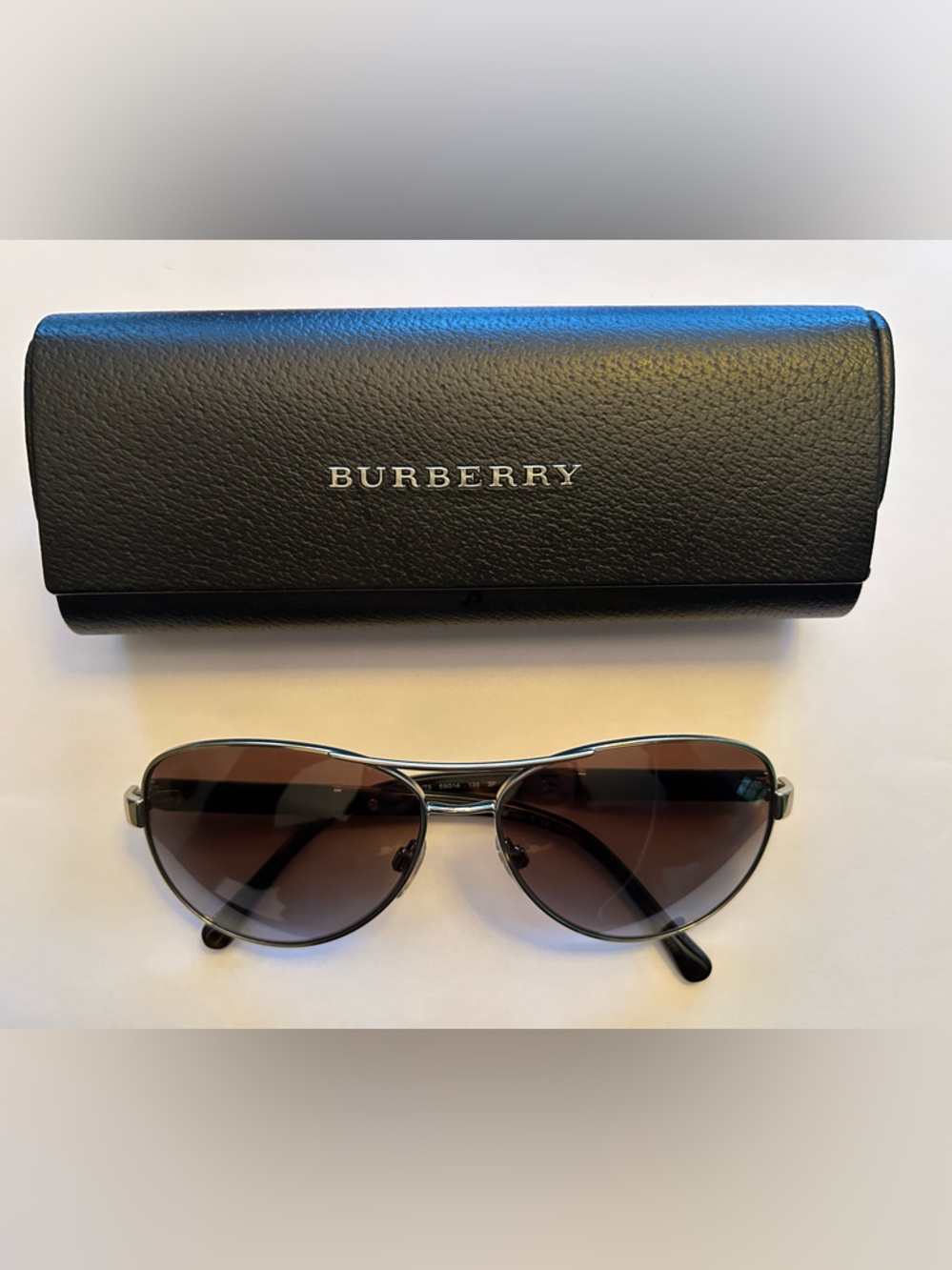 Burberry Gold Frame Brown Gradient Polarized Lens Aviator Sunglasses